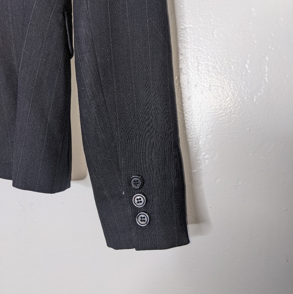 Elie Tahari Pin Stripe Button Front Blazer Grey - Picture 8 of 11